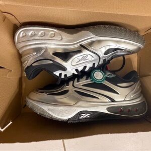Reebok Silver and Black Athletic Shoes